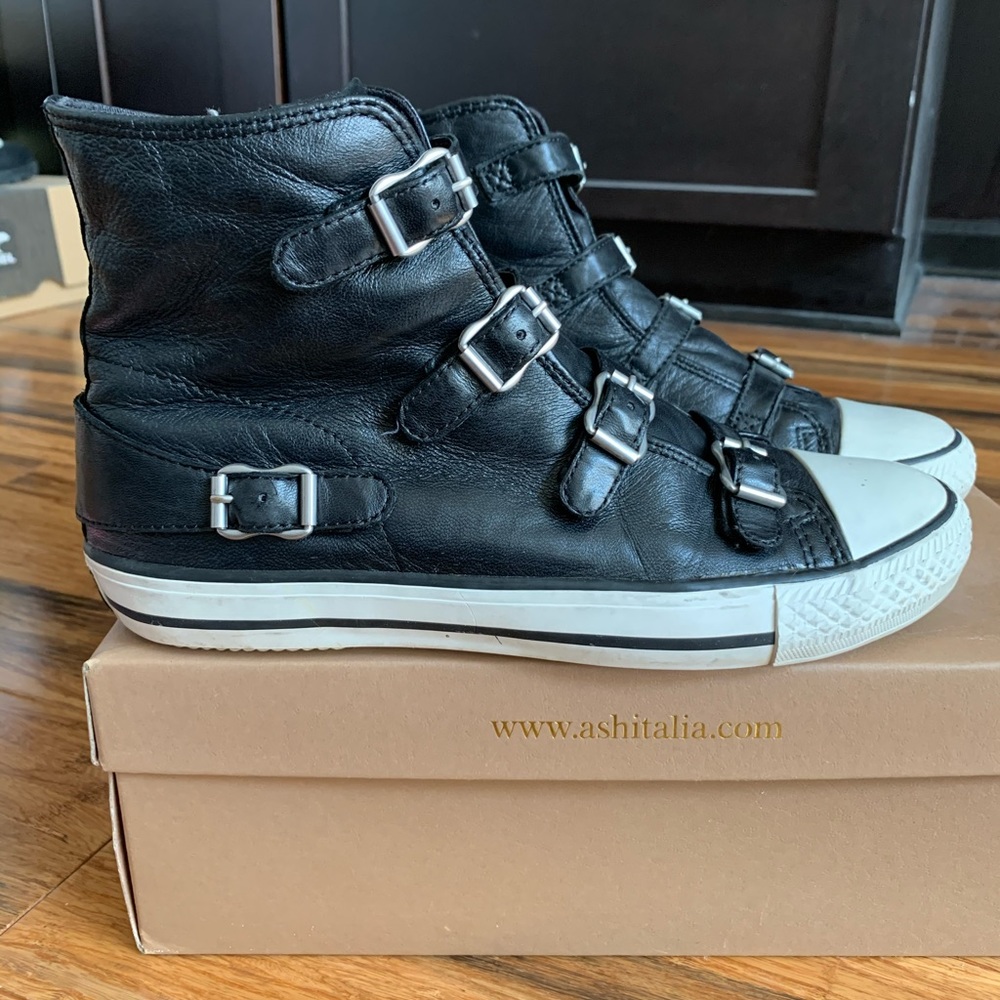 Ash Virgin black leather women’s high top.